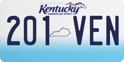 KY license plate 201VEN