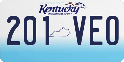 KY license plate 201VEO