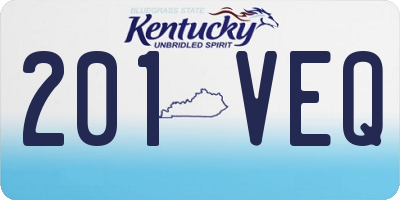 KY license plate 201VEQ