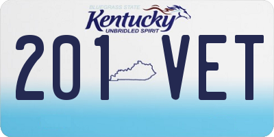KY license plate 201VET
