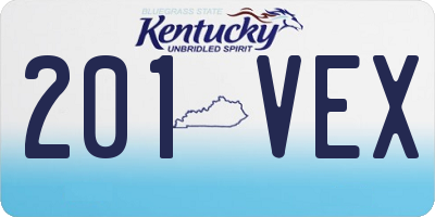 KY license plate 201VEX