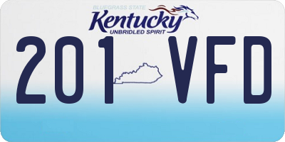 KY license plate 201VFD