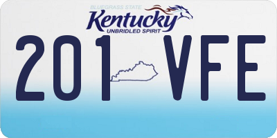 KY license plate 201VFE