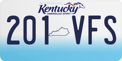 KY license plate 201VFS