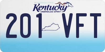 KY license plate 201VFT