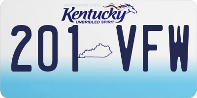 KY license plate 201VFW