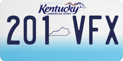 KY license plate 201VFX