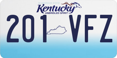 KY license plate 201VFZ