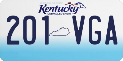 KY license plate 201VGA