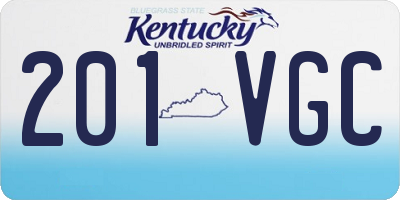 KY license plate 201VGC