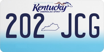 KY license plate 202JCG