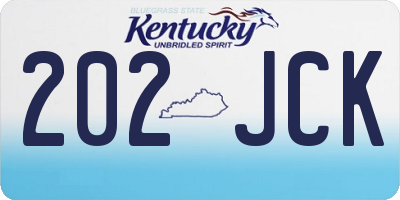 KY license plate 202JCK