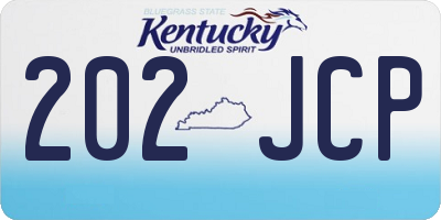 KY license plate 202JCP