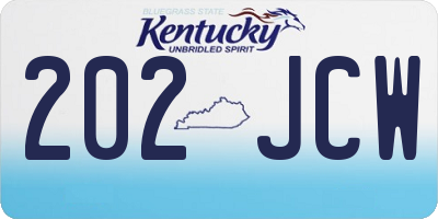 KY license plate 202JCW