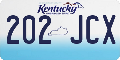 KY license plate 202JCX