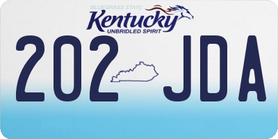 KY license plate 202JDA