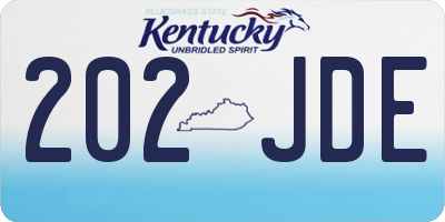 KY license plate 202JDE