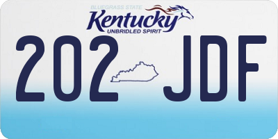 KY license plate 202JDF
