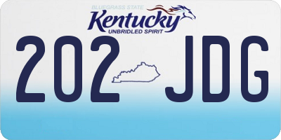 KY license plate 202JDG