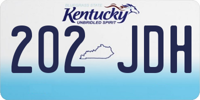 KY license plate 202JDH