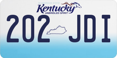KY license plate 202JDI