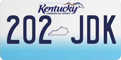 KY license plate 202JDK
