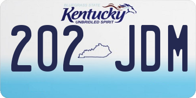 KY license plate 202JDM