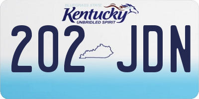 KY license plate 202JDN