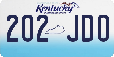 KY license plate 202JDO