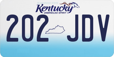 KY license plate 202JDV