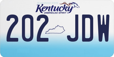 KY license plate 202JDW