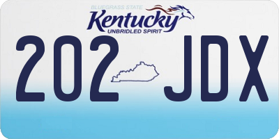 KY license plate 202JDX