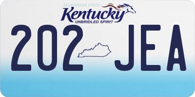 KY license plate 202JEA