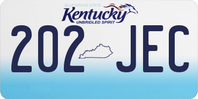 KY license plate 202JEC