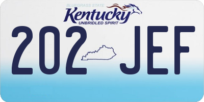 KY license plate 202JEF
