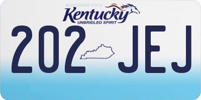 KY license plate 202JEJ