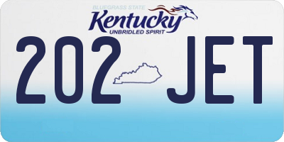 KY license plate 202JET