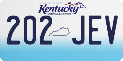 KY license plate 202JEV