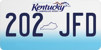 KY license plate 202JFD