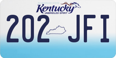 KY license plate 202JFI
