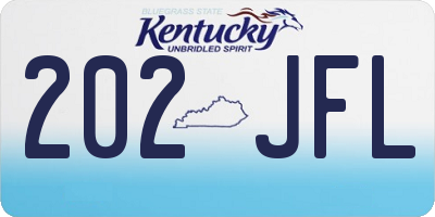 KY license plate 202JFL