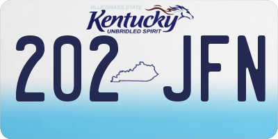 KY license plate 202JFN