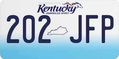 KY license plate 202JFP