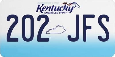 KY license plate 202JFS