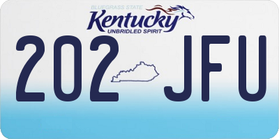 KY license plate 202JFU