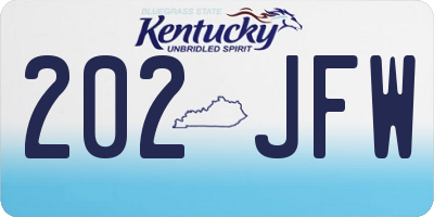 KY license plate 202JFW