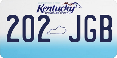 KY license plate 202JGB