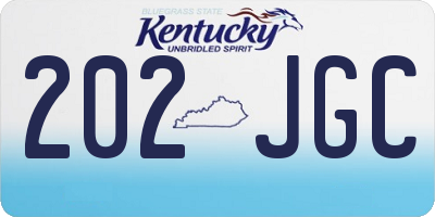 KY license plate 202JGC