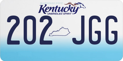 KY license plate 202JGG
