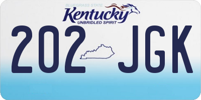 KY license plate 202JGK